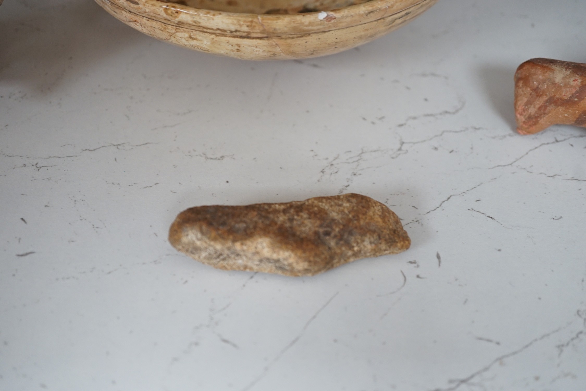 A selection of early Pre-Colombian, and other ceramics, to include an unusual vessel. Tallest 26cm